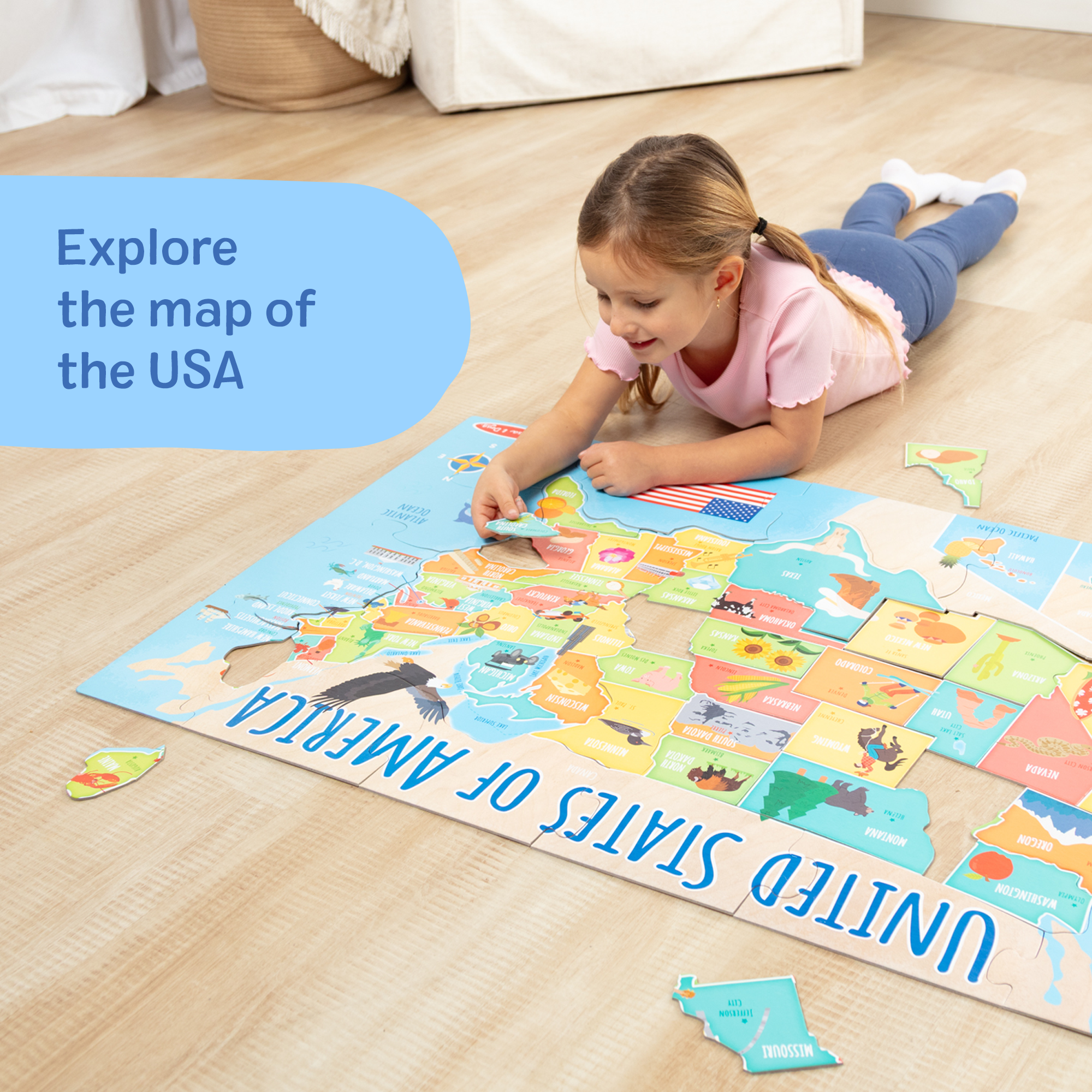 Map Floor Puzzle - 51 Pieces - Image 5