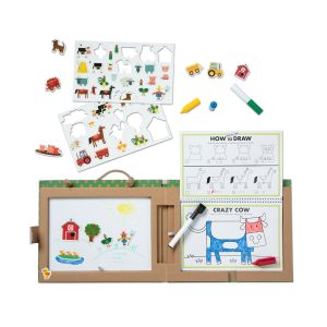 Natural Play: Play. Draw. Create Reusable Drawing & Magnet Kit – Farm