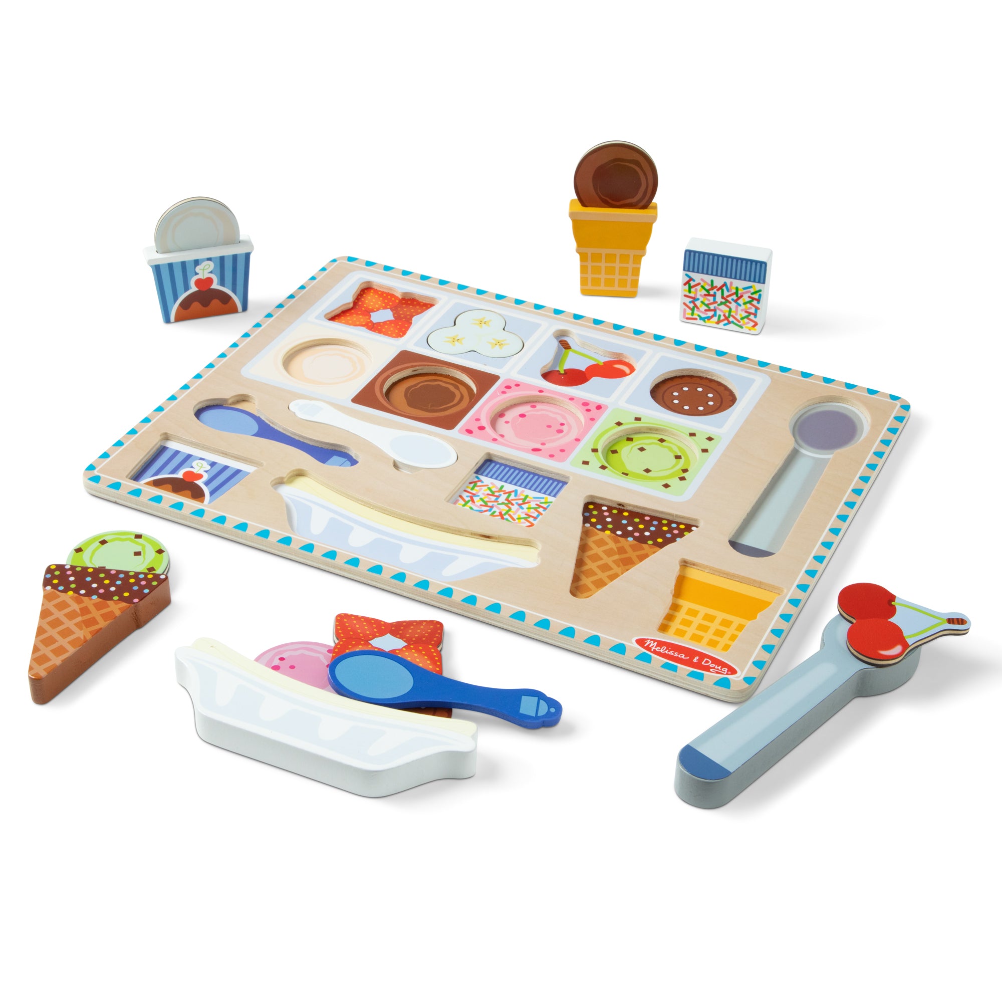 Wooden Magnetic Ice Cream Puzzle & Play Set - 16 Pieces - Image 4