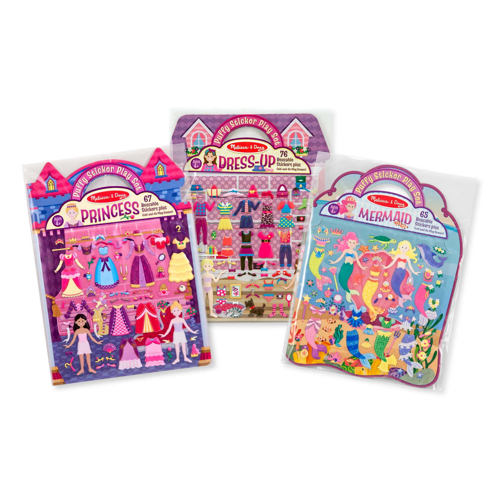 Puffy Sticker Bundle - Dress-Up. Princess and Mermaid