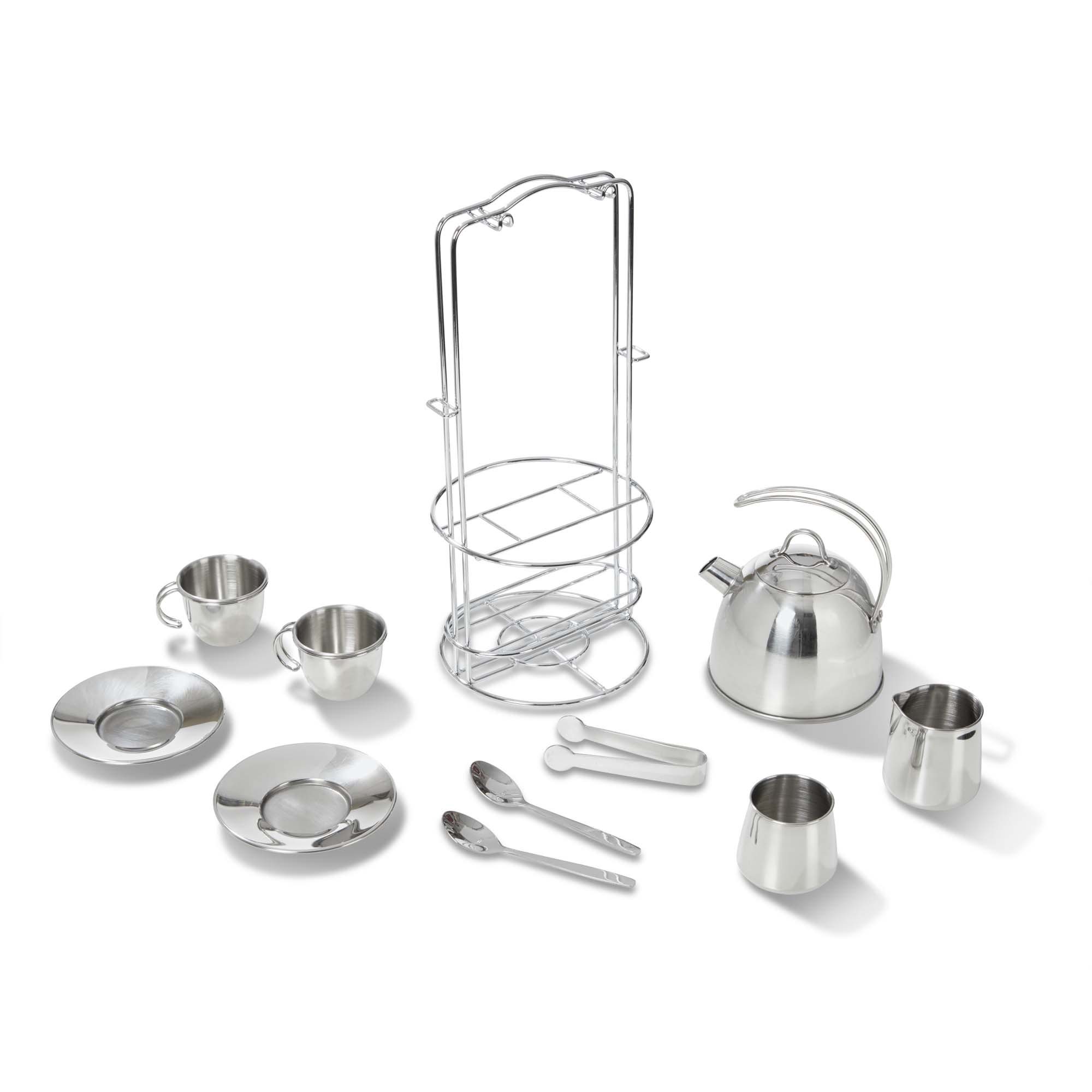 Stainless Steel Tea Set with Storage Stand - Image 9