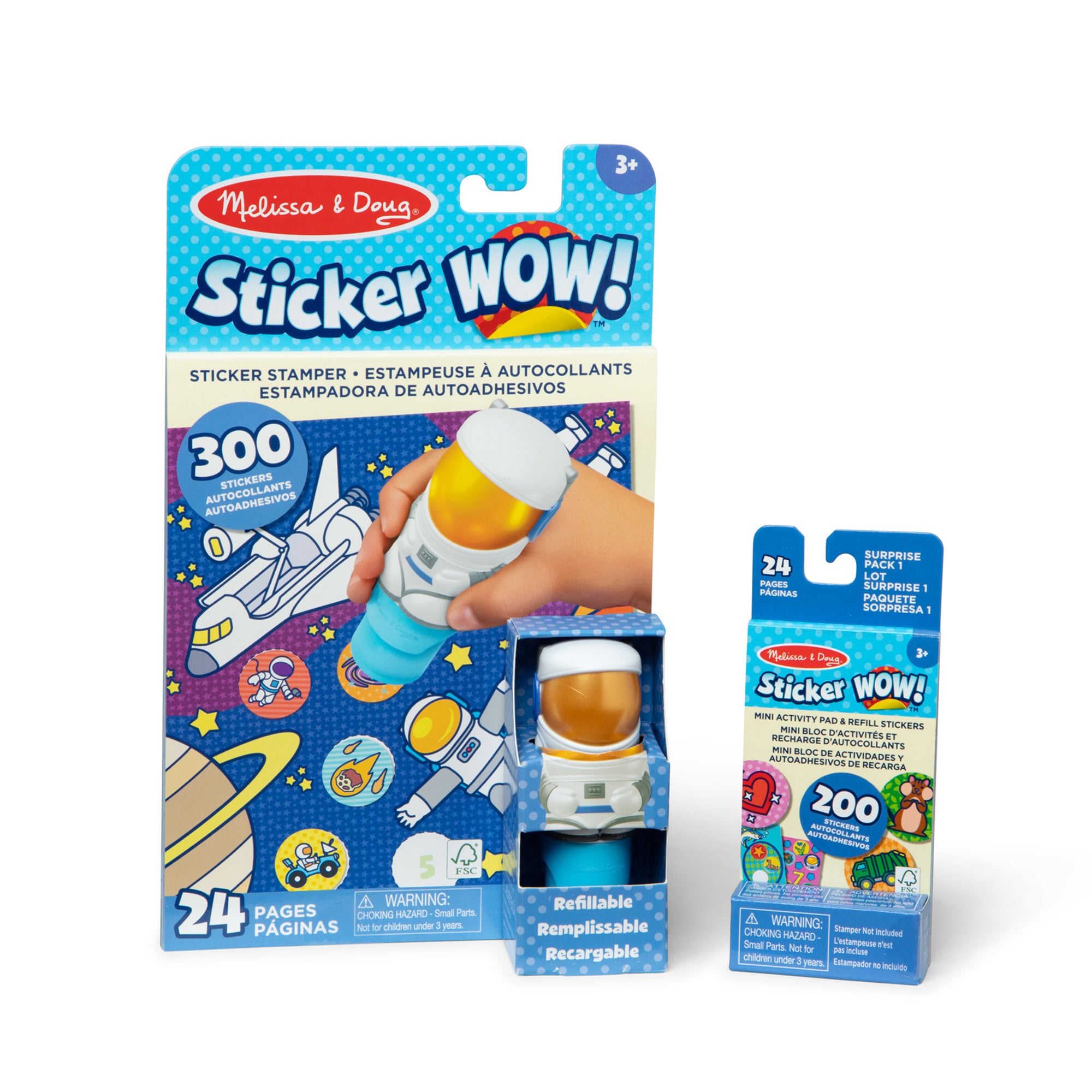 Sticker WOW!™ Astronaut Bundle: Activity Pad & Sticker Stamper + Mini Activity Pad and 200 Refill Stickers