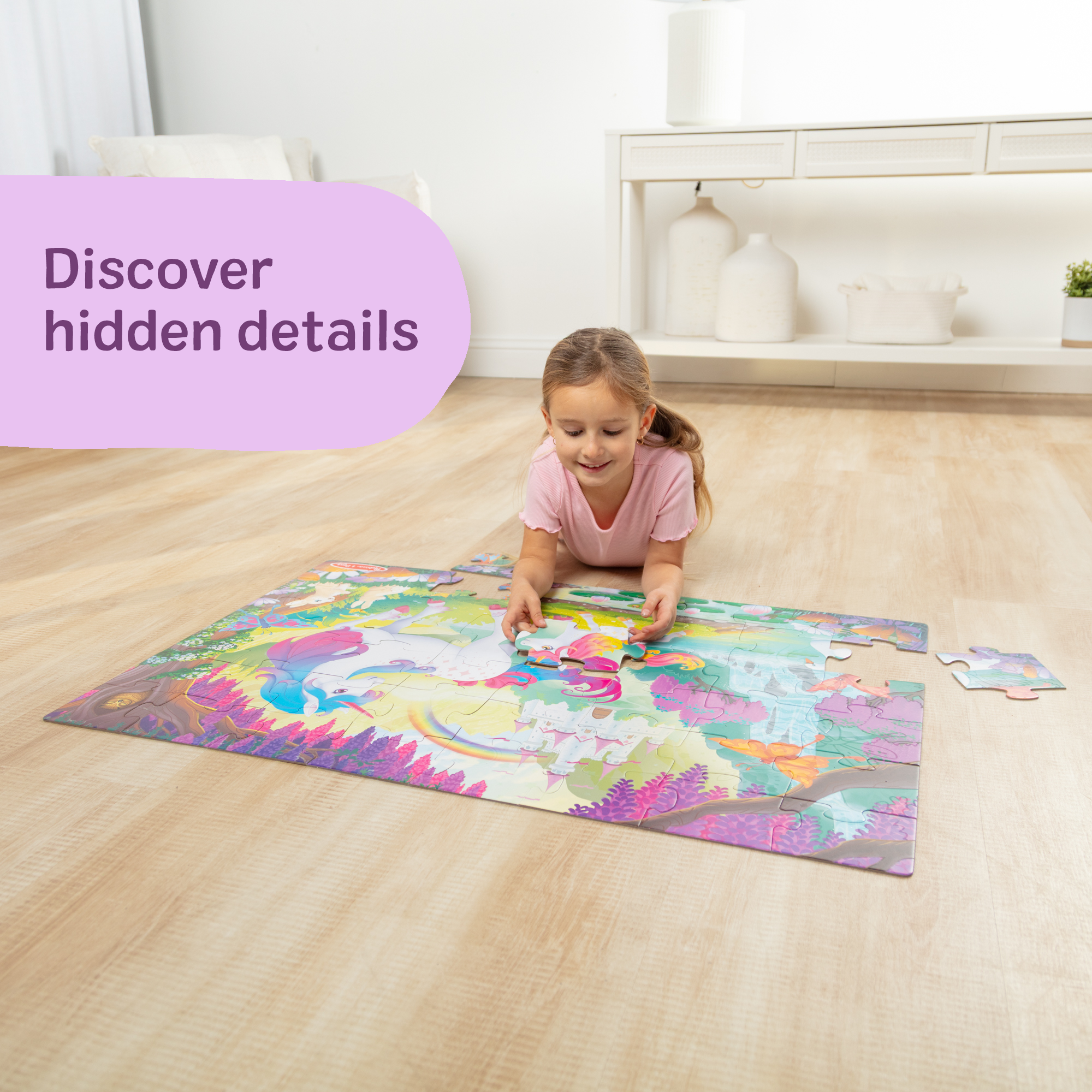 Glow-in-the-Dark Unicorn Floor Puzzle - 48 Pieces - Image 5