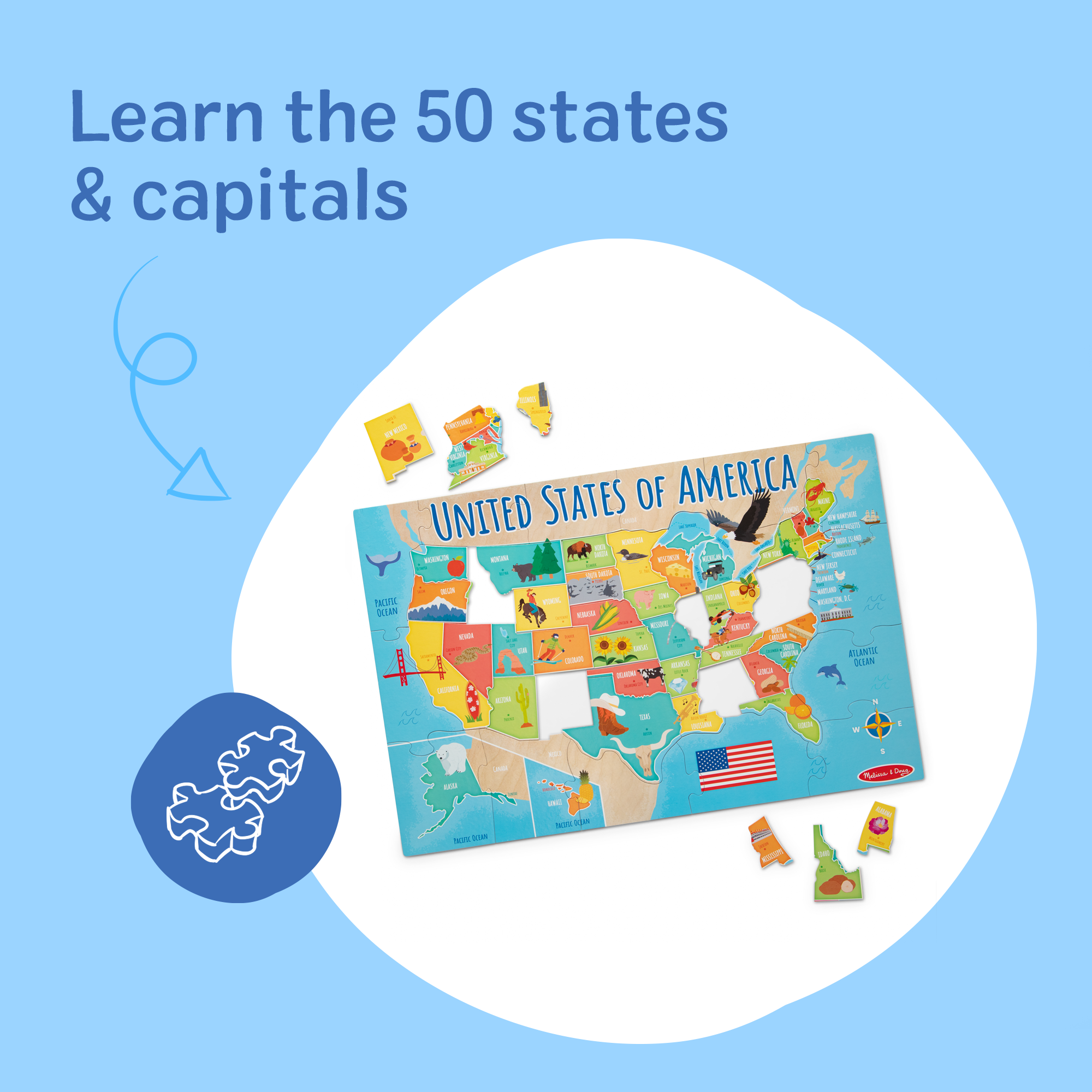 Map Floor Puzzle - 51 Pieces - Image 4