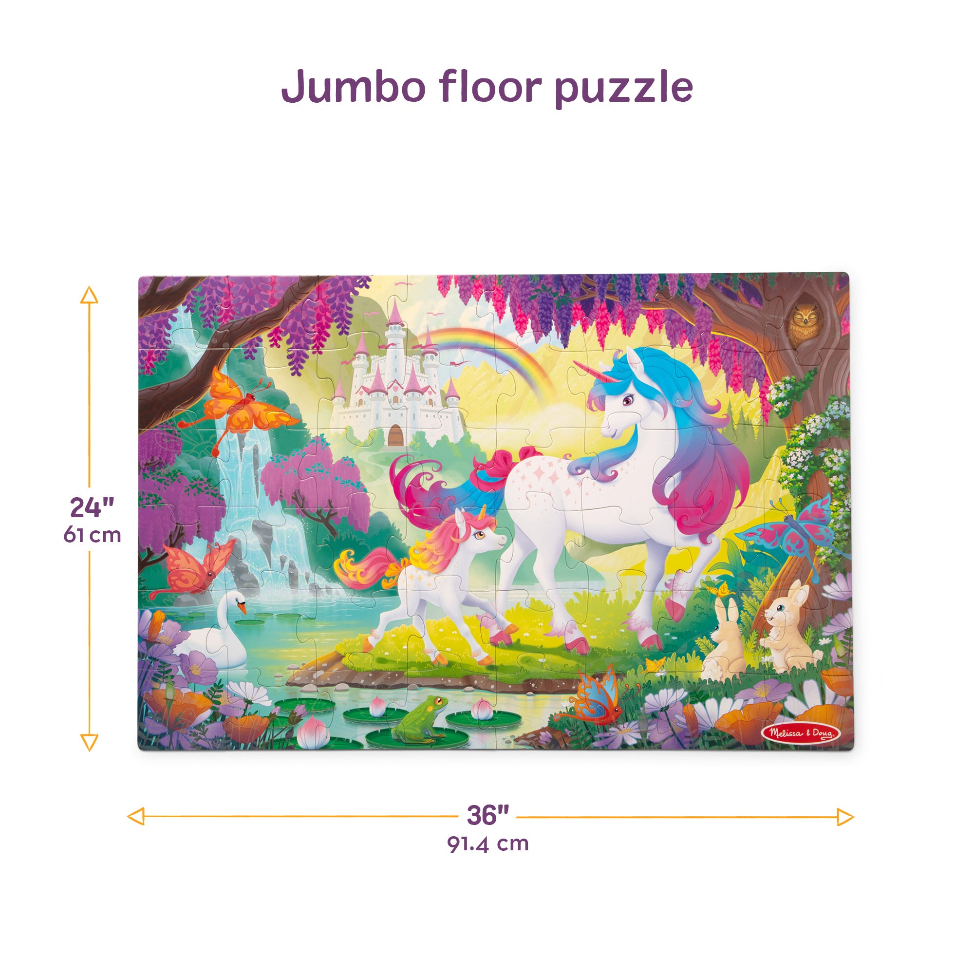 Glow-in-the-Dark Unicorn Floor Puzzle - 48 Pieces - Image 3