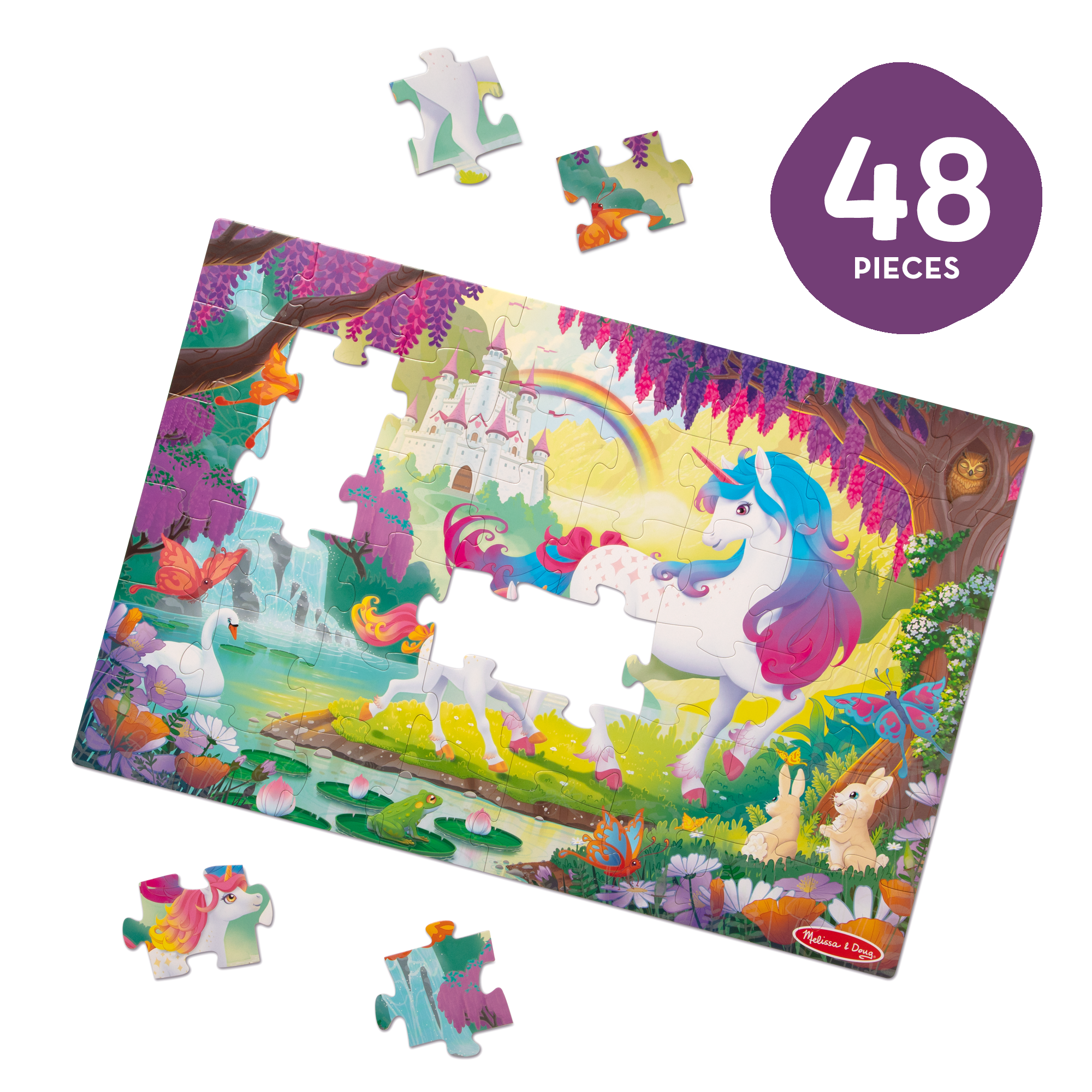 Glow-in-the-Dark Unicorn Floor Puzzle - 48 Pieces - Image 7