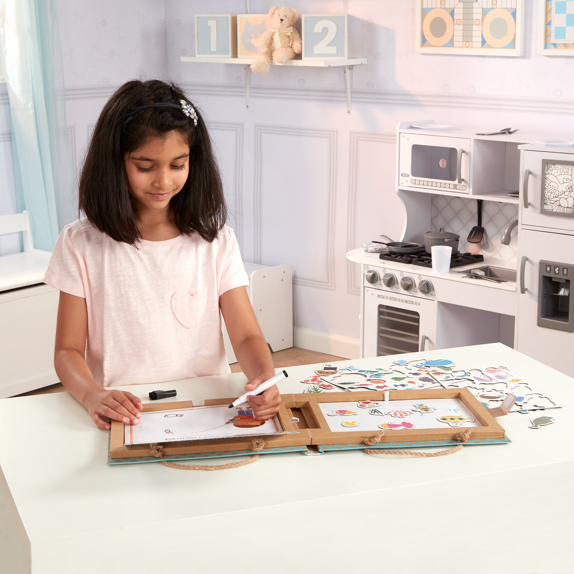 Natural Play: Play. Draw. Create Reusable Drawing & Magnet Kit – Ocean - Image 6