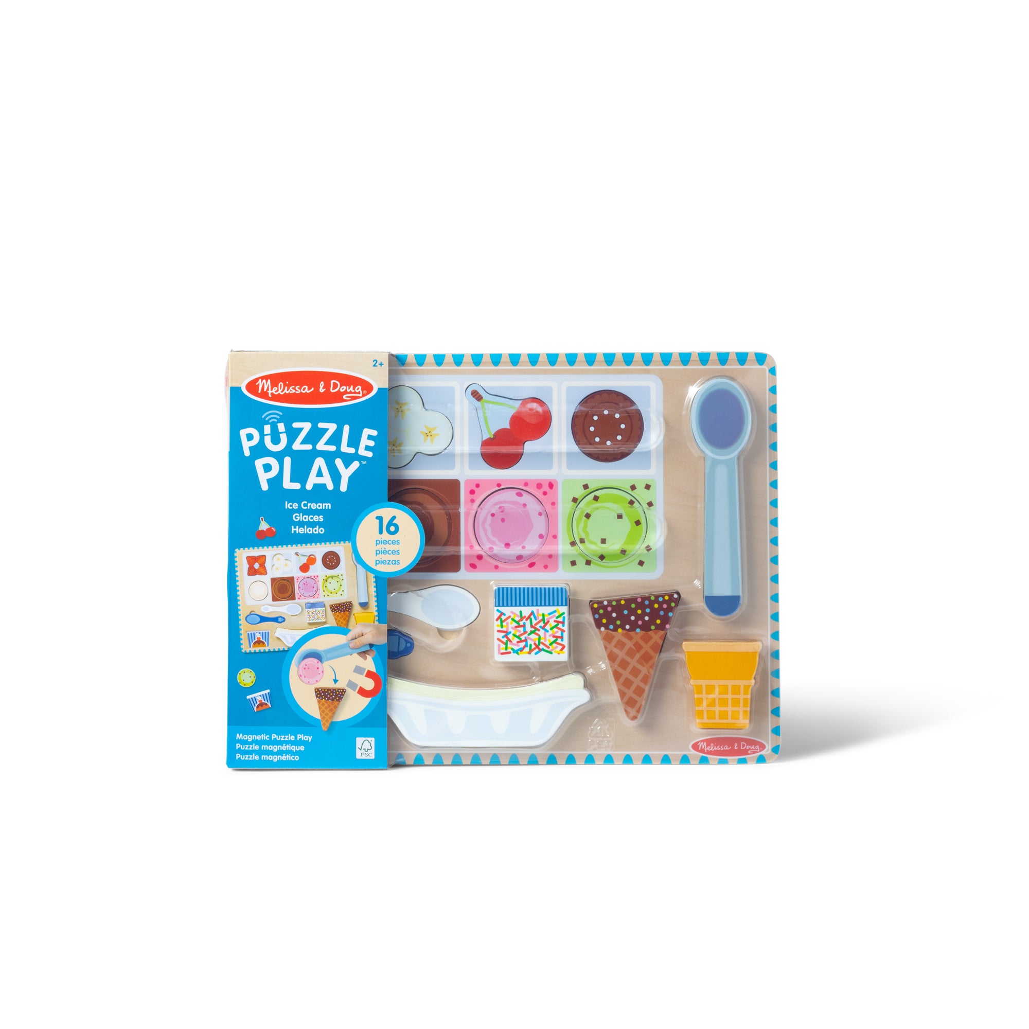 Wooden Magnetic Ice Cream Puzzle & Play Set - 16 Pieces - Image 3