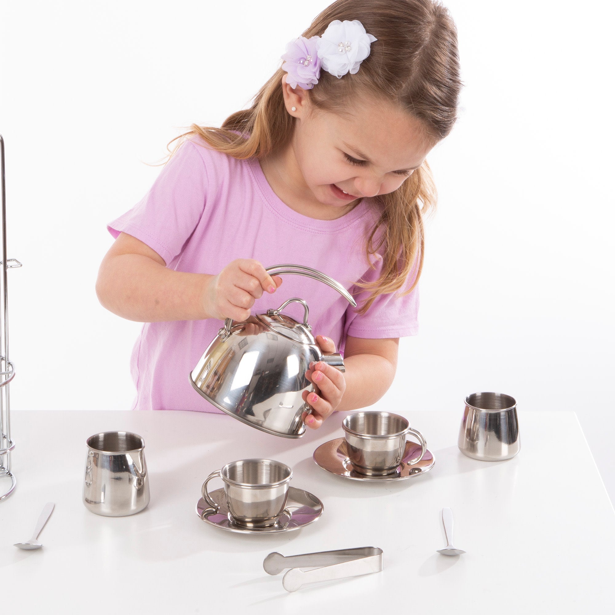 Stainless Steel Tea Set with Storage Stand - Image 7