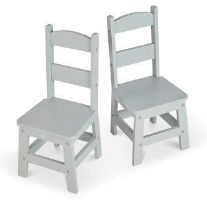 Child's Wooden Chair Pair – Gray
