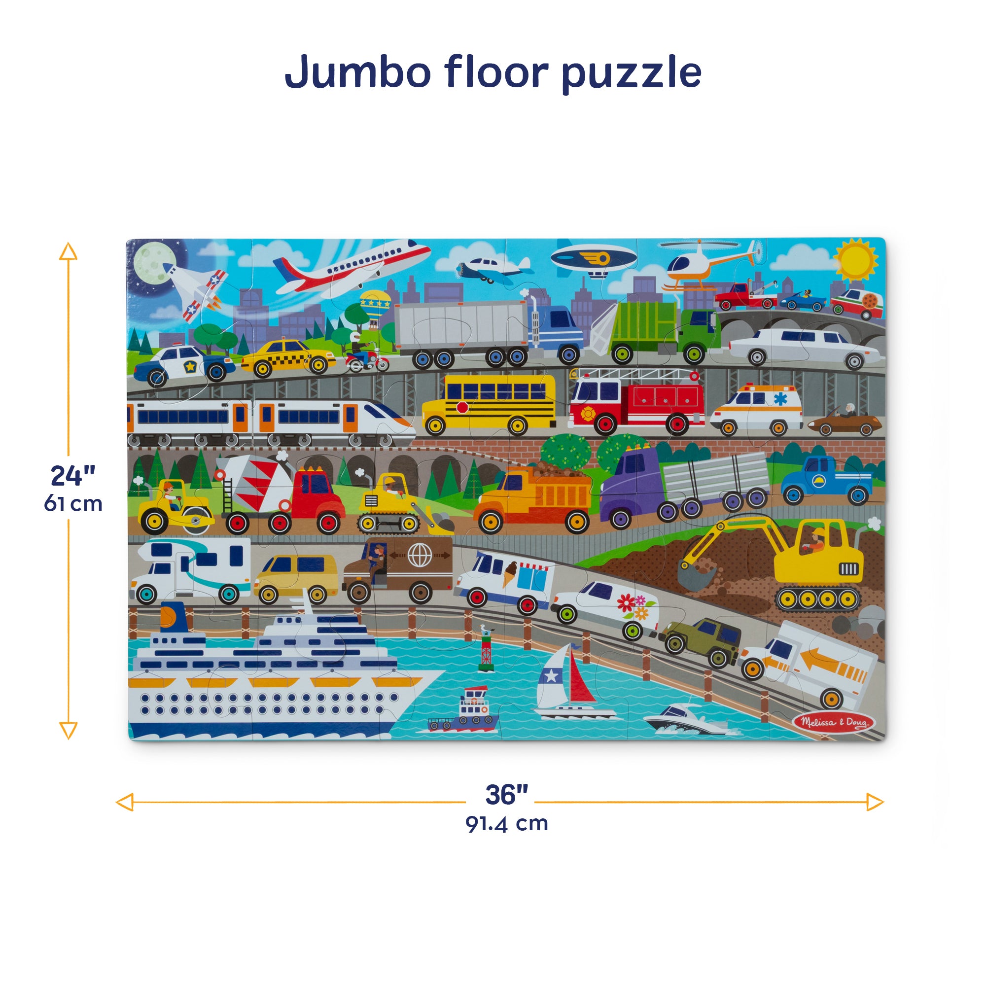 Traffic Jam Floor Puzzle - 24 Pieces - Image 3