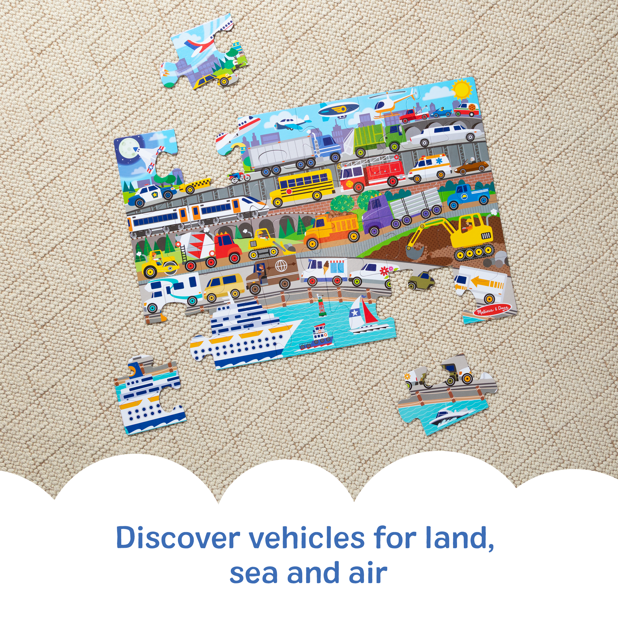 Traffic Jam Floor Puzzle - 24 Pieces - Image 5