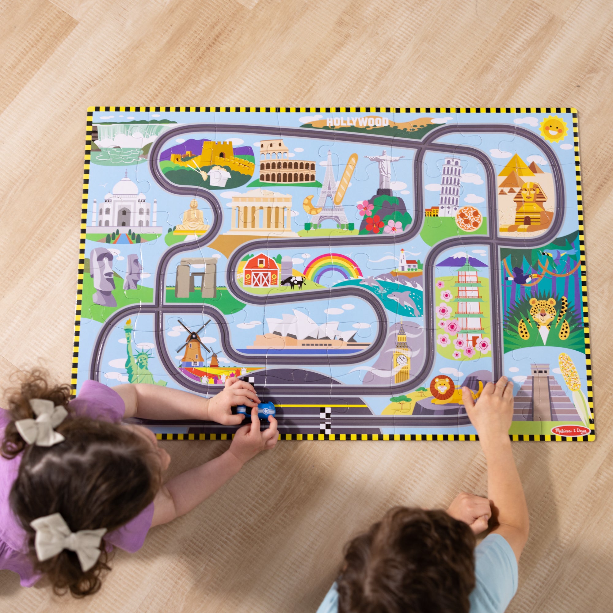Race Around the World Tracks Floor Puzzle - 48 Pieces - Image 15