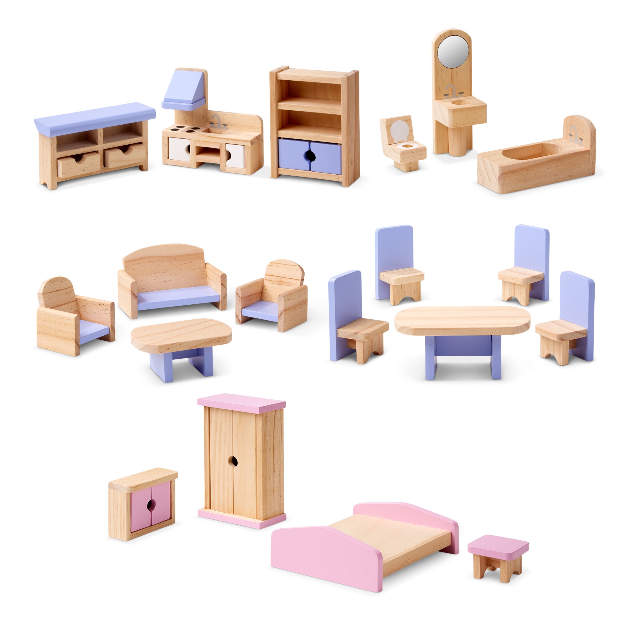 Wooden Multi-Level Dollhouse - Image 4
