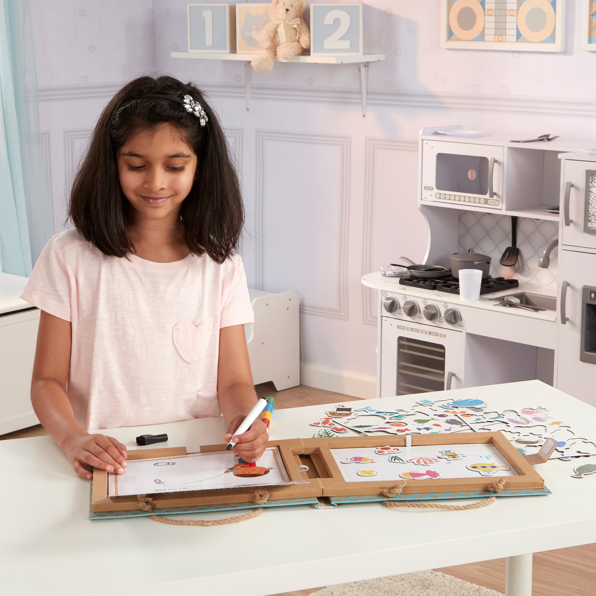 Natural Play: Play. Draw. Create Reusable Drawing & Magnet Kit – Ocean - Image 4