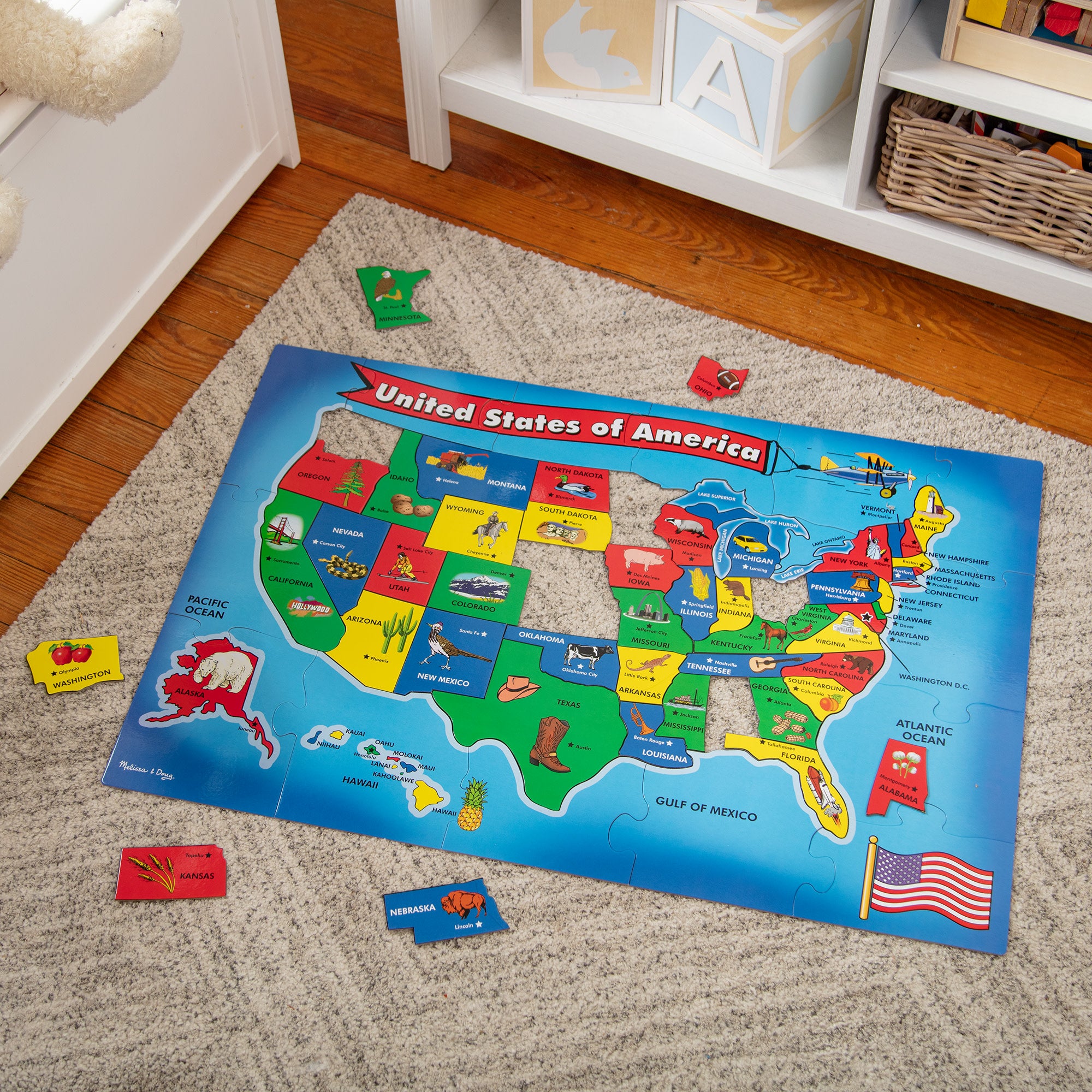 USA Map Floor Puzzle - 51 Pieces - Image 10