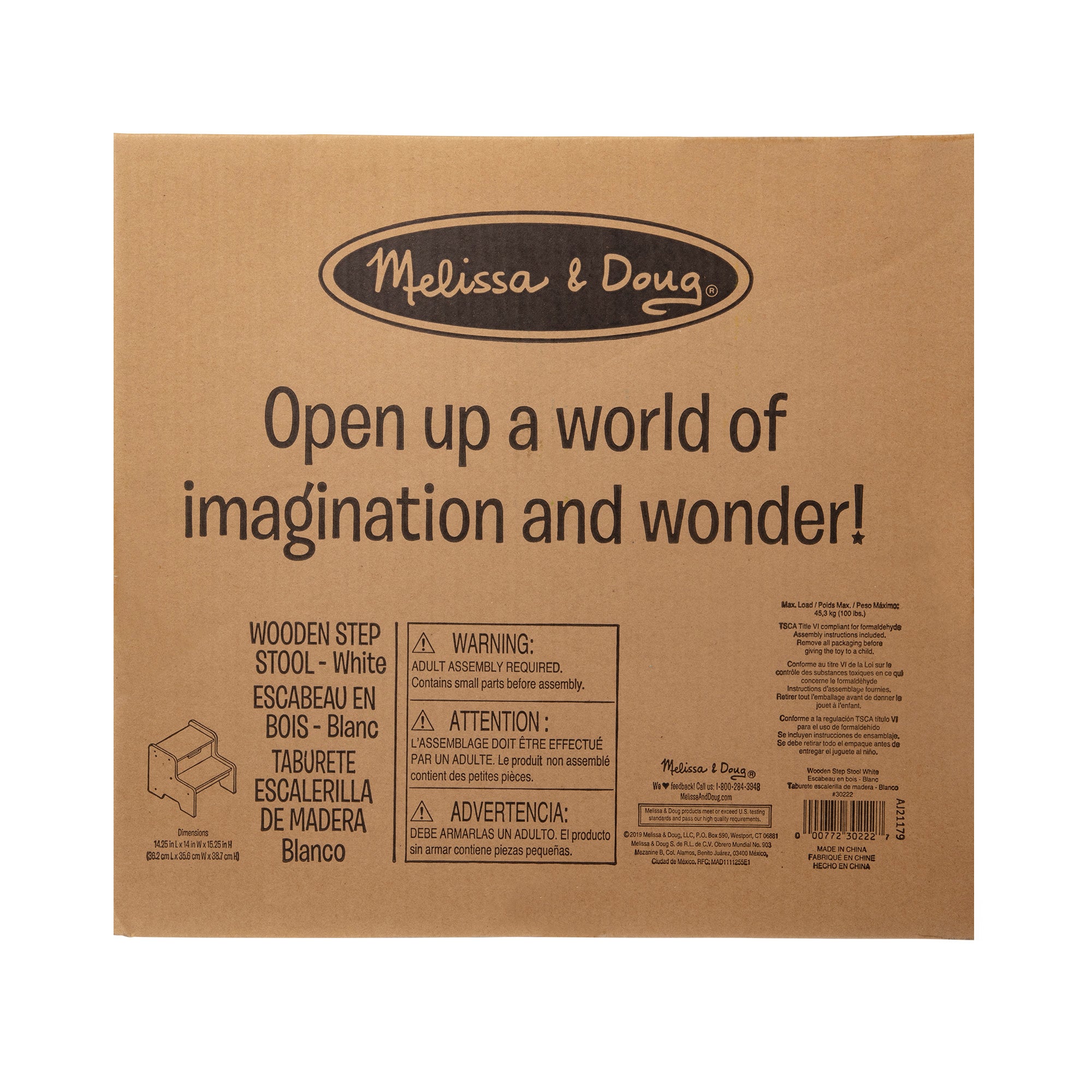 Wooden Step Stool - White - Image 3