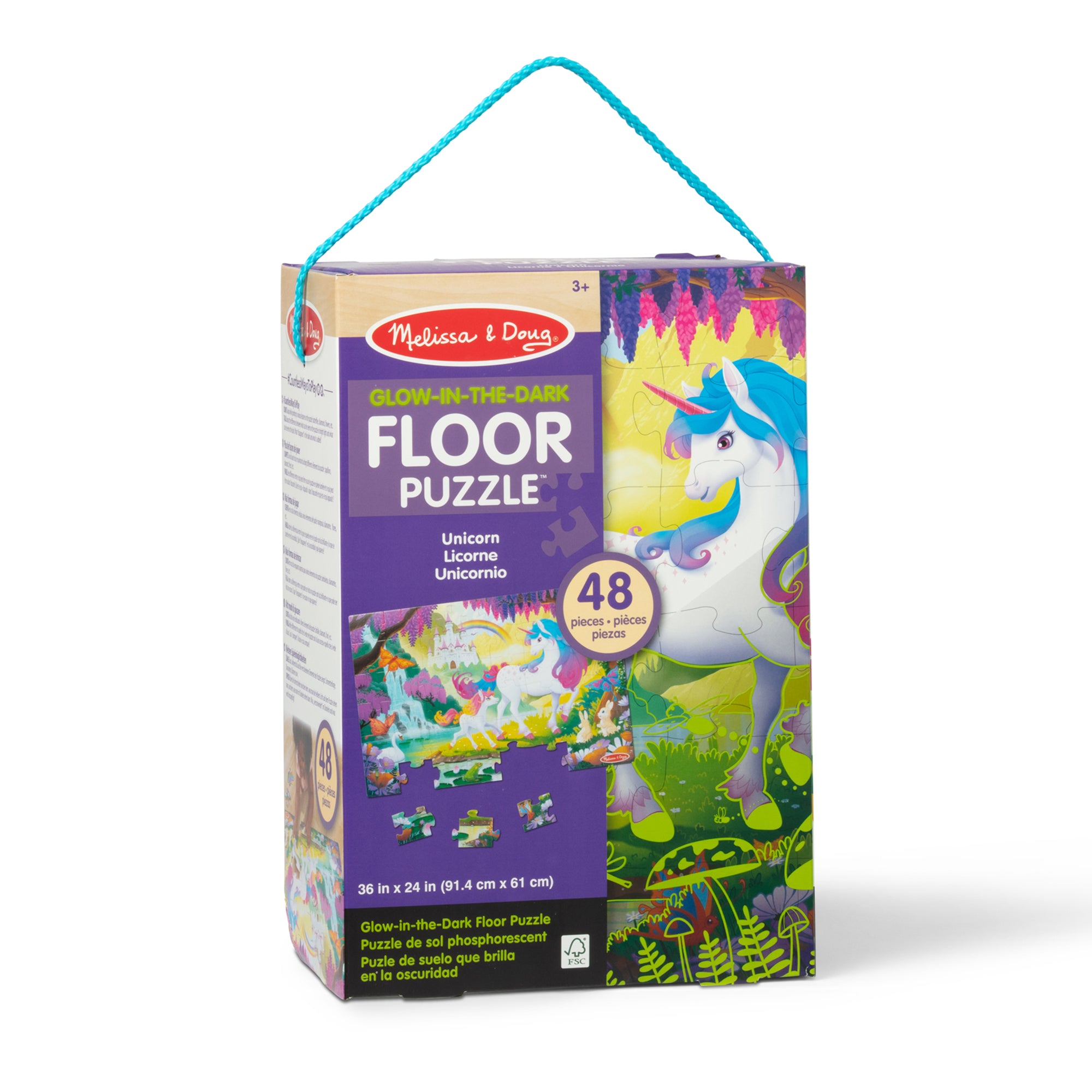 Glow-in-the-Dark Unicorn Floor Puzzle - 48 Pieces - Image 9