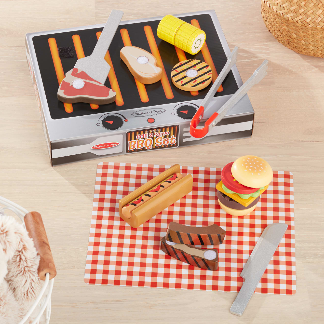 Wooden Grill & Serve BBQ Set - Image 9