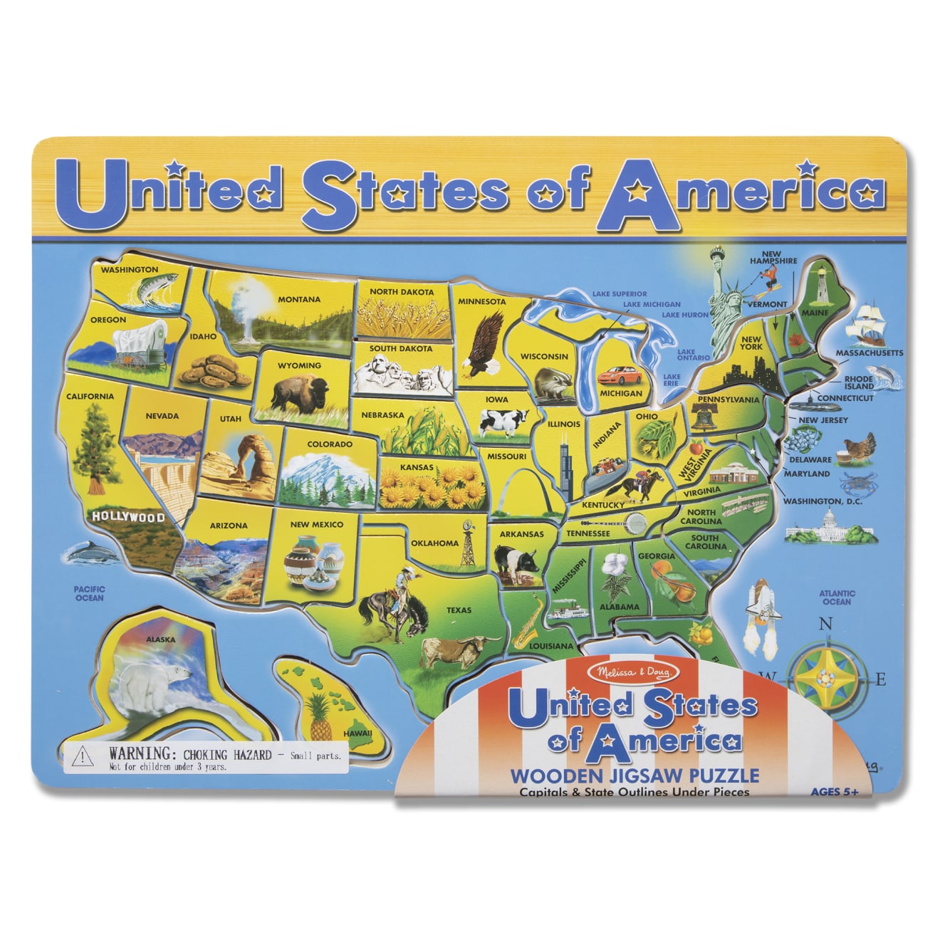 U.S.A. Map Wooden Puzzle - Image 3
