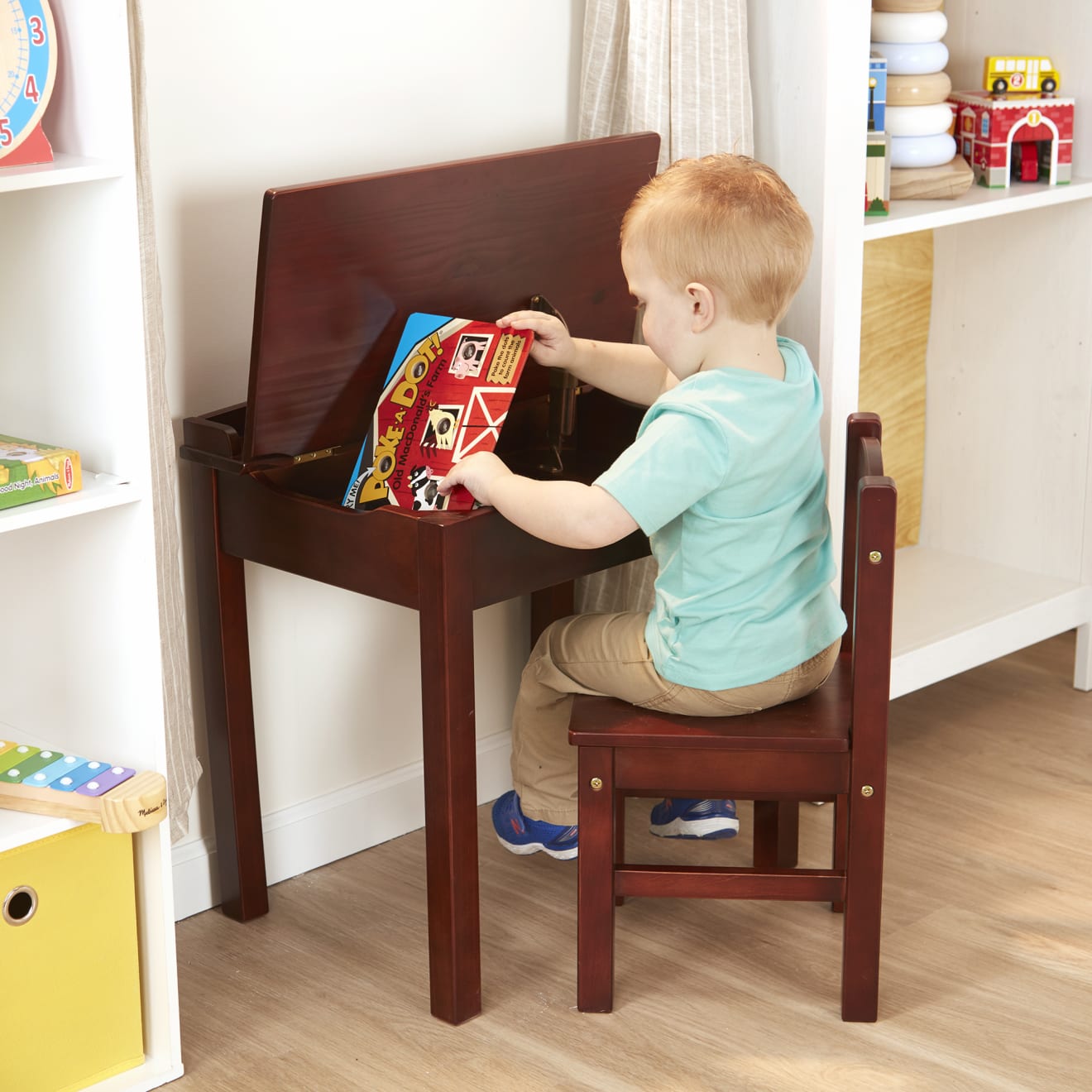 Child's Lift-Top Desk & Chair - Espresso - Image 6