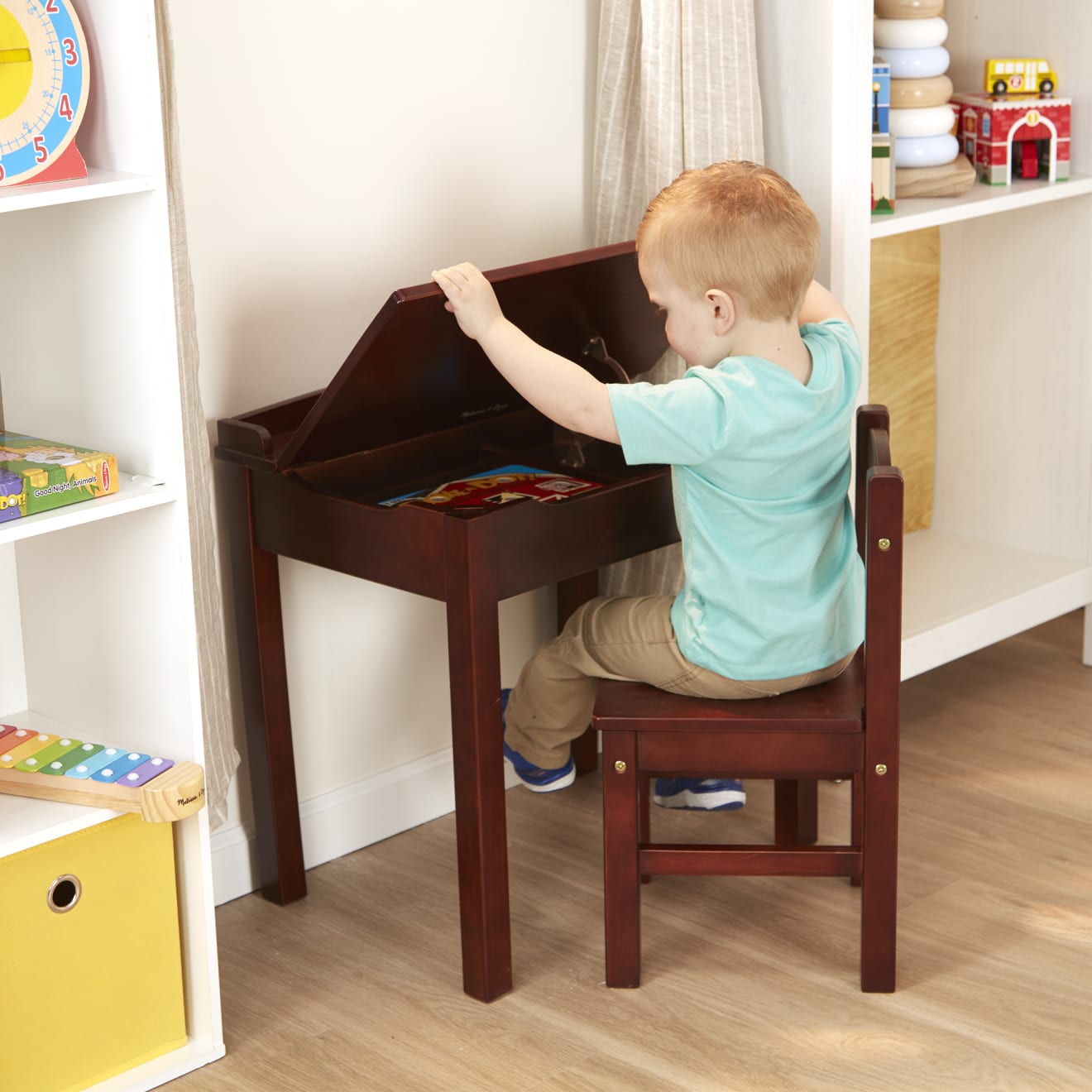 Child's Lift-Top Desk & Chair - Espresso - Image 7