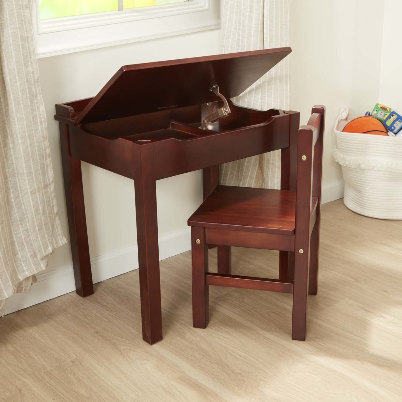 Child's Lift-Top Desk & Chair - Espresso - Image 9