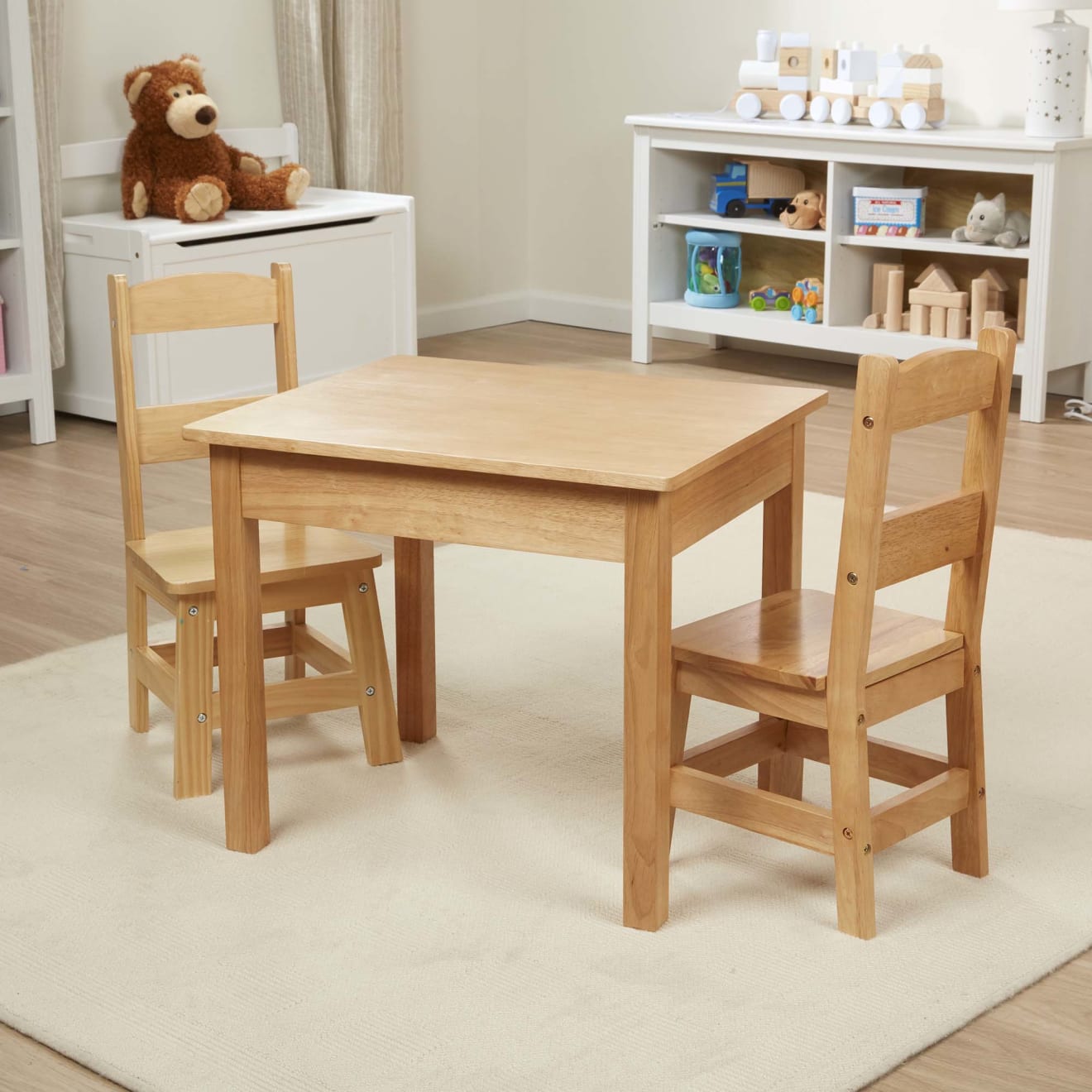 Wooden Table & Chairs - Natural - Image 8