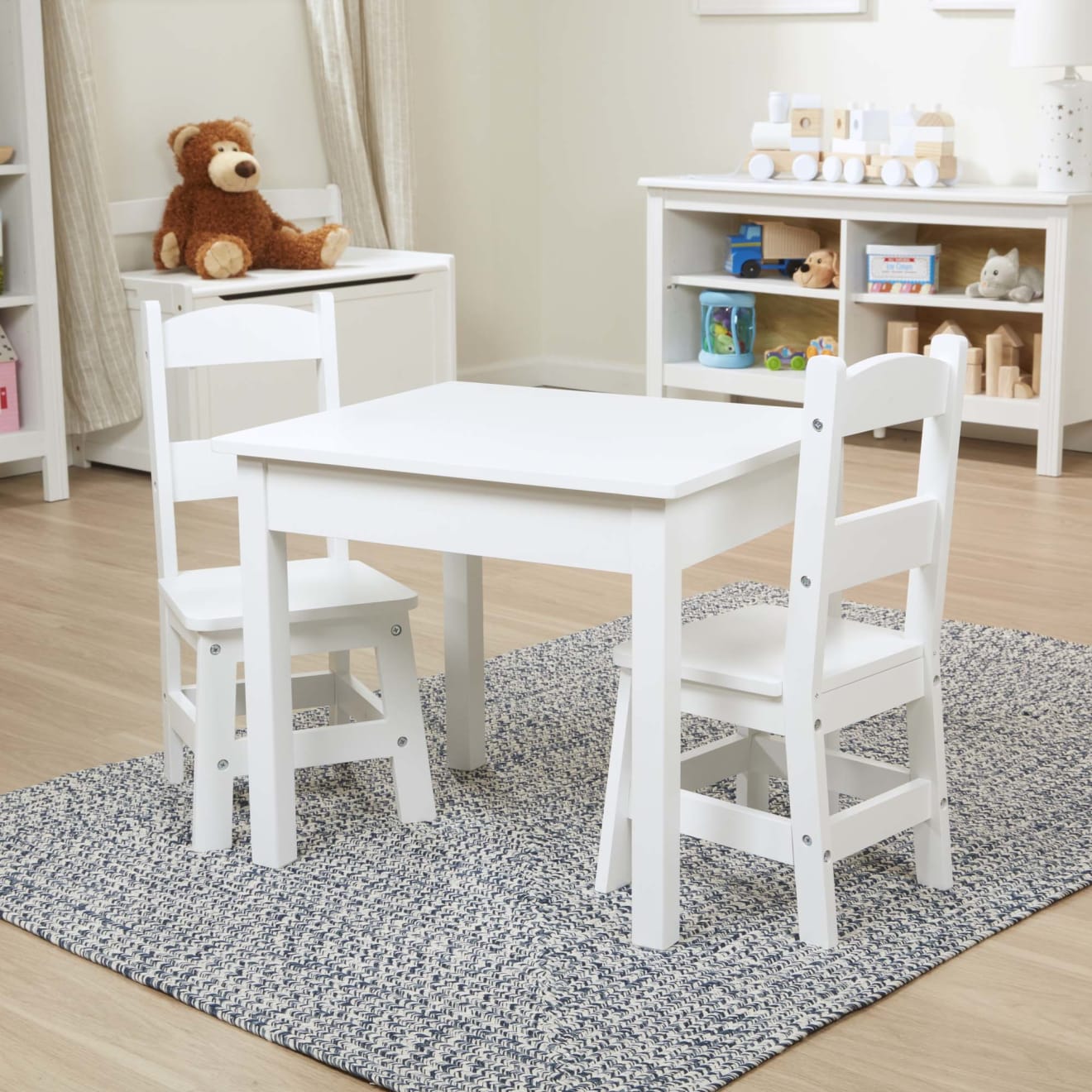 Wooden Table & Chairs - White - Image 9