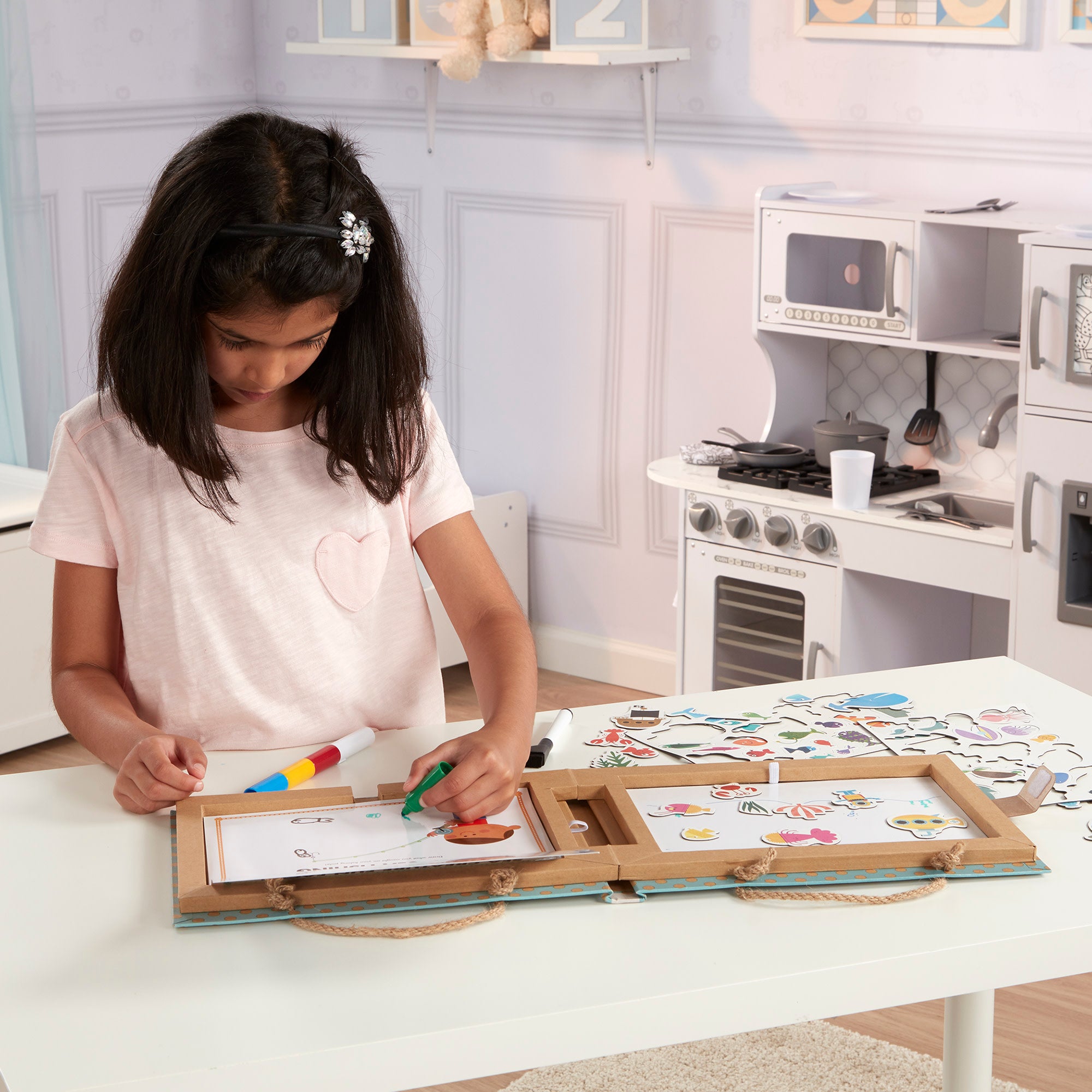 Natural Play: Play. Draw. Create Reusable Drawing & Magnet Kit – Ocean - Image 5