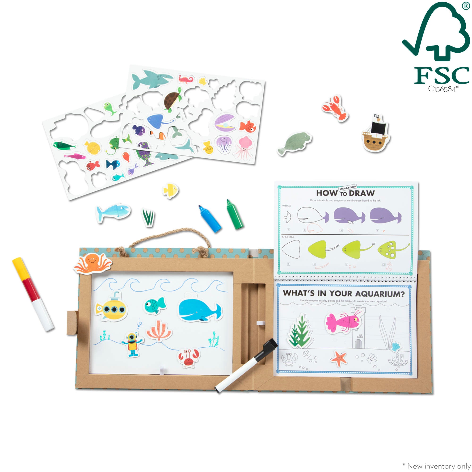 Natural Play: Play. Draw. Create Reusable Drawing & Magnet Kit – Ocean - Image 3