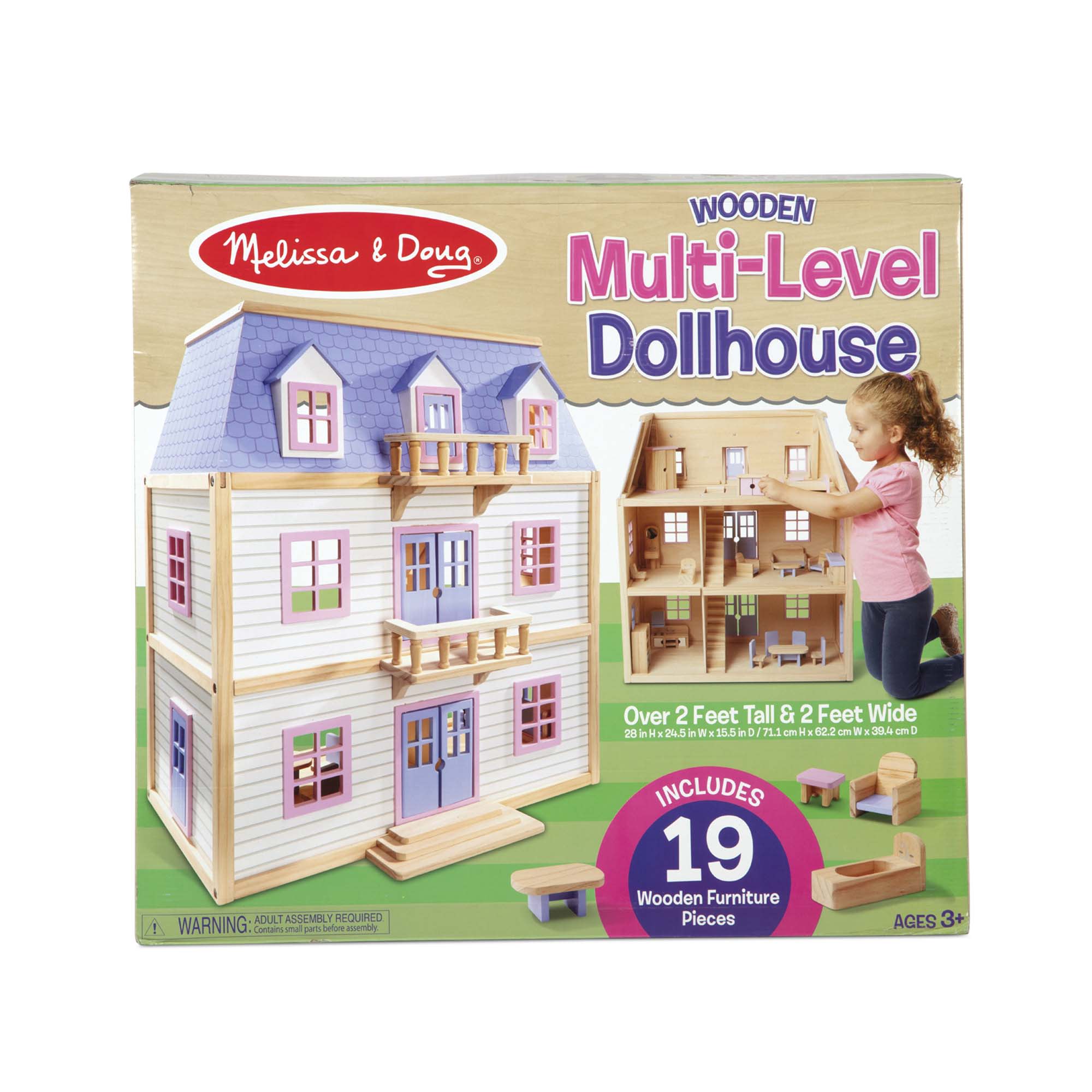 Wooden Multi-Level Dollhouse - Image 3