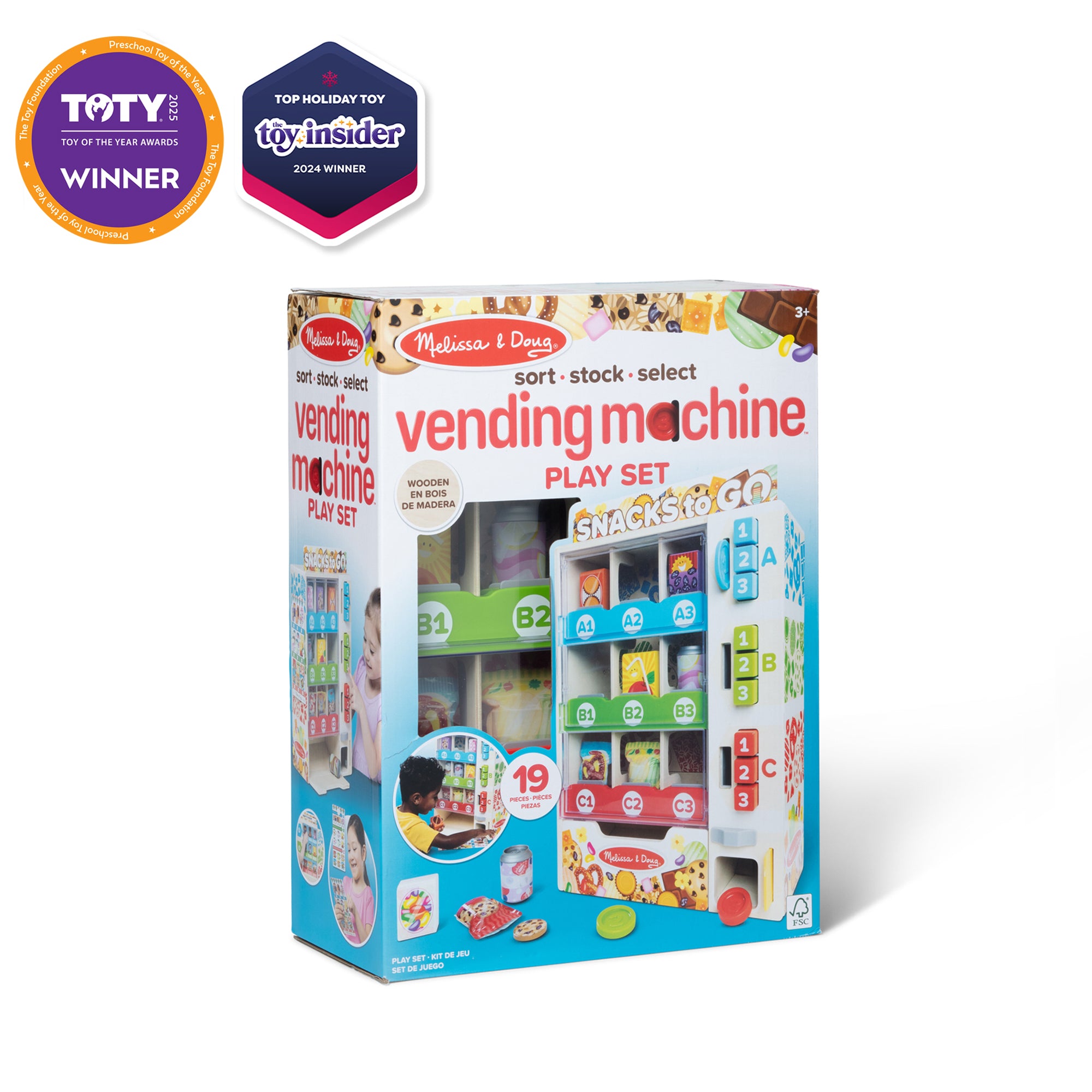 Sort. Stock. Select Wooden Vending Machine Play Set - Image 3