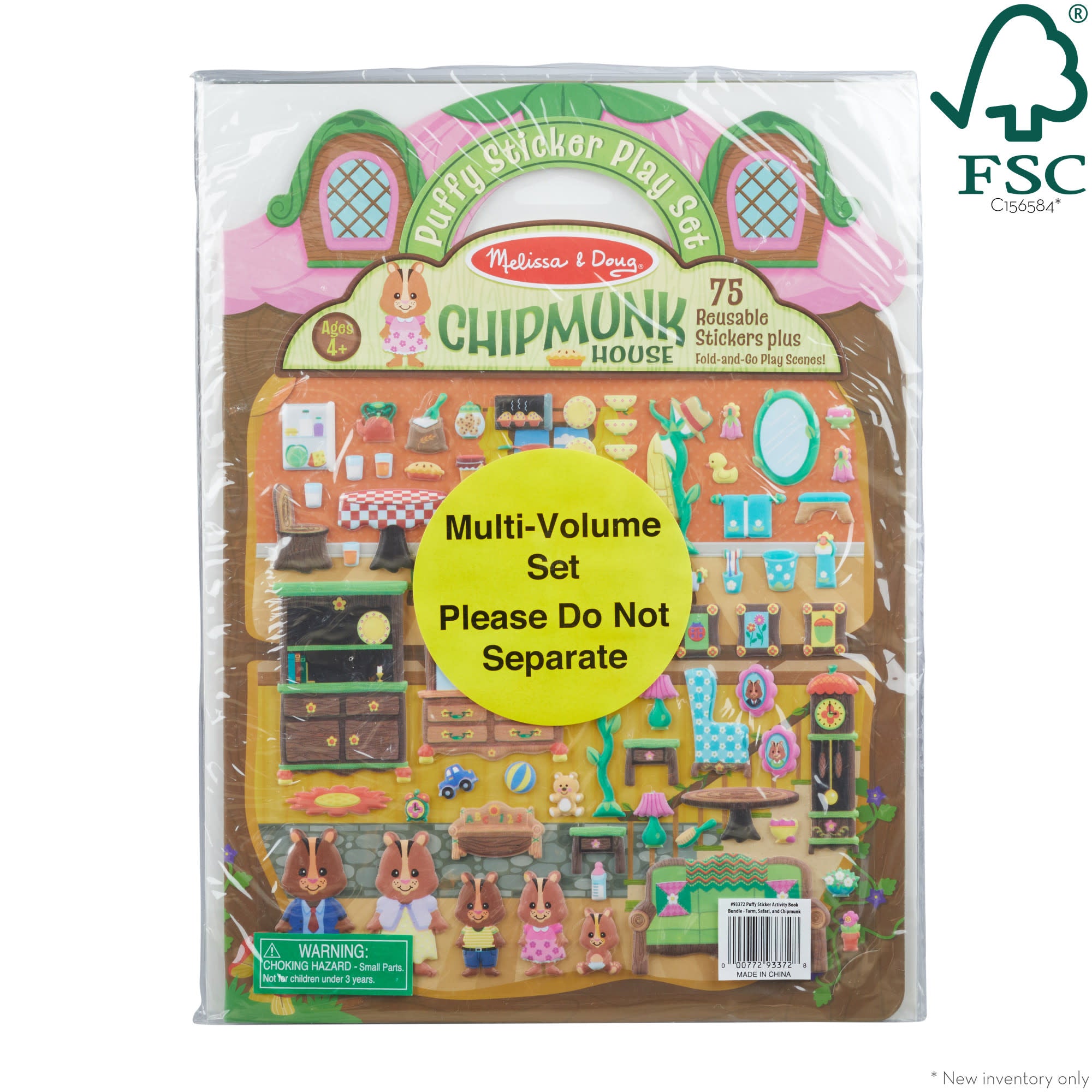 Puffy Sticker Play Set 3-Pack: On the Farm. Safari. Chipmunk House - Image 3