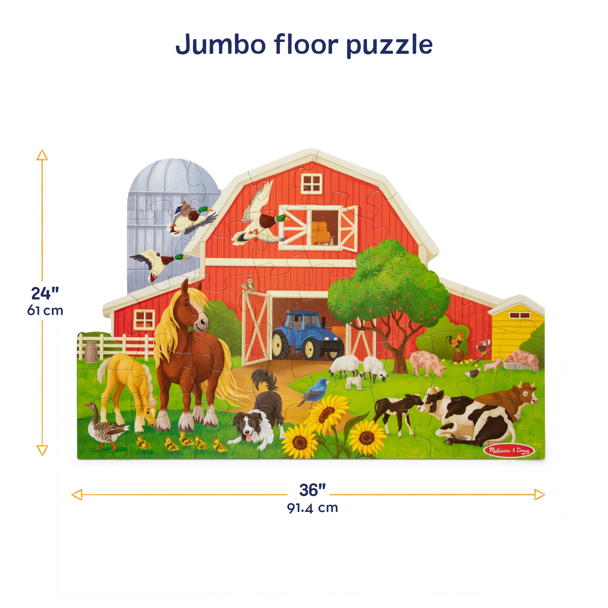 Busy Barn Shaped Floor Puzzle - 32 Pieces - Image 3