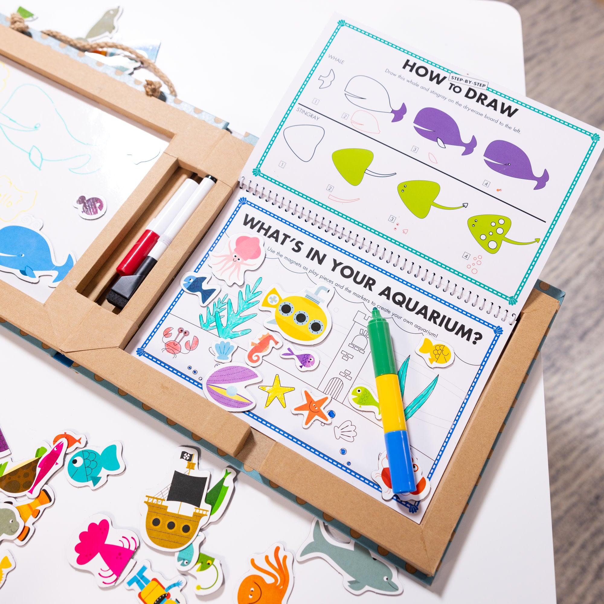Natural Play: Play. Draw. Create Reusable Drawing & Magnet Kit – Ocean - Image 10