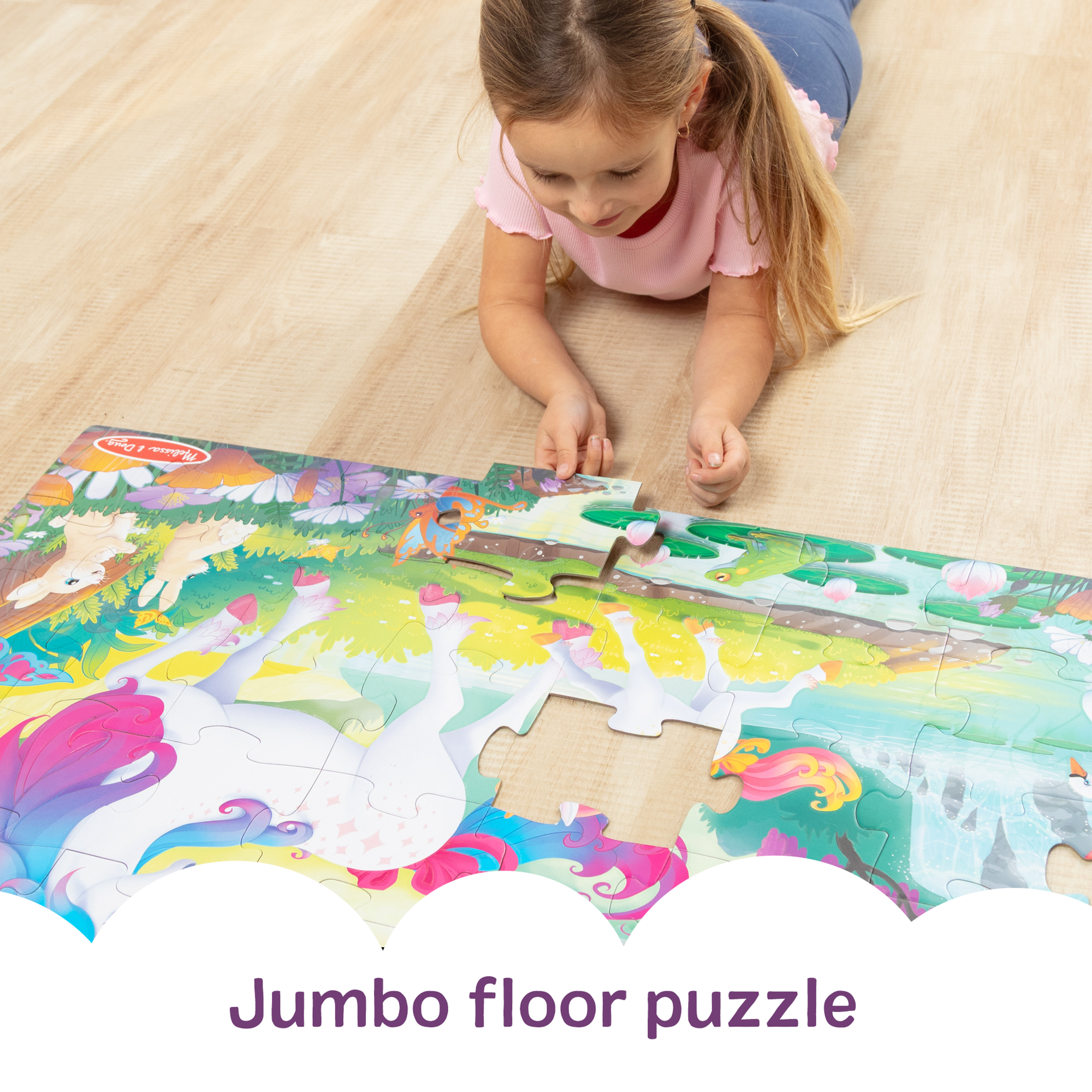 Glow-in-the-Dark Unicorn Floor Puzzle - 48 Pieces - Image 6
