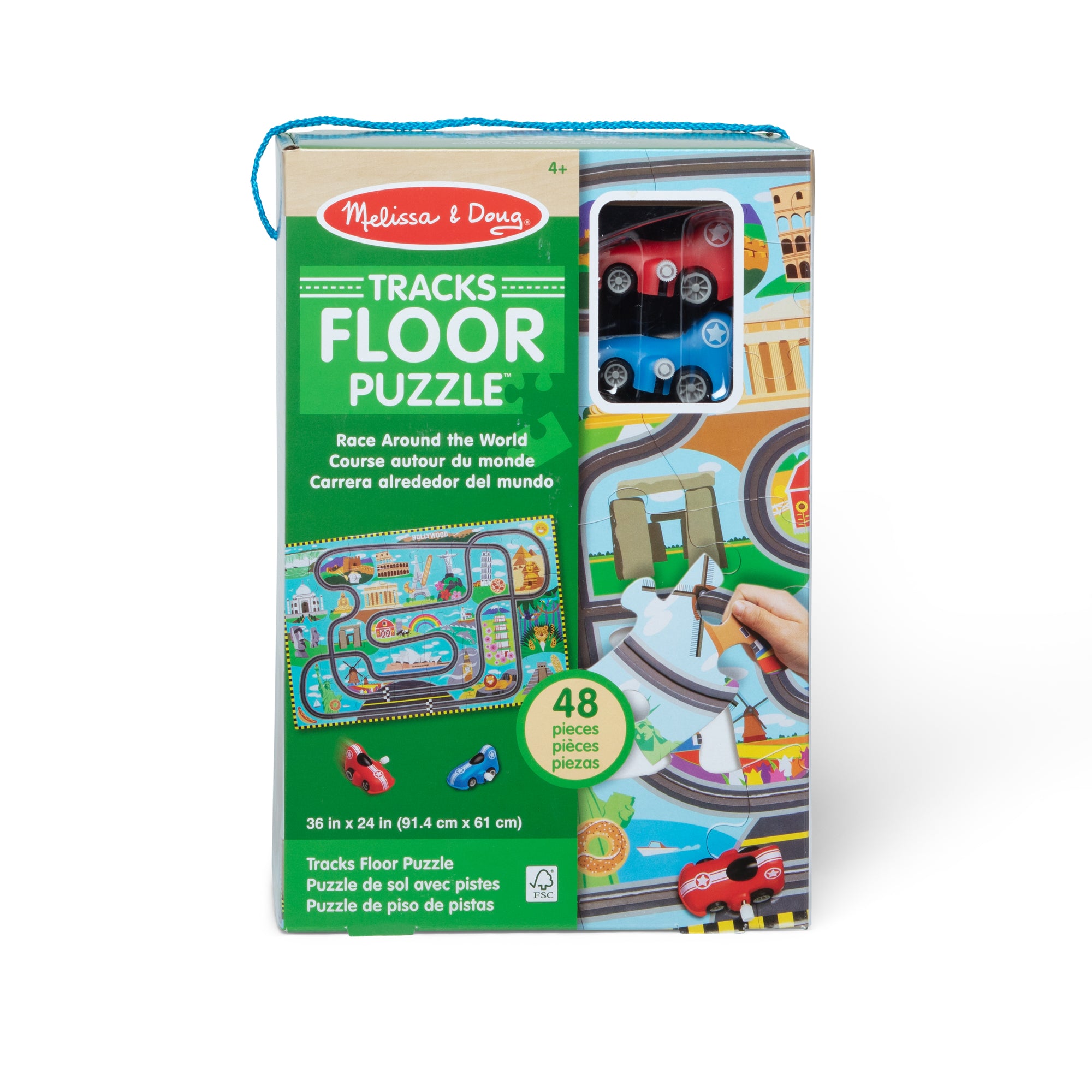 Race Around the World Tracks Floor Puzzle - 48 Pieces - Image 11