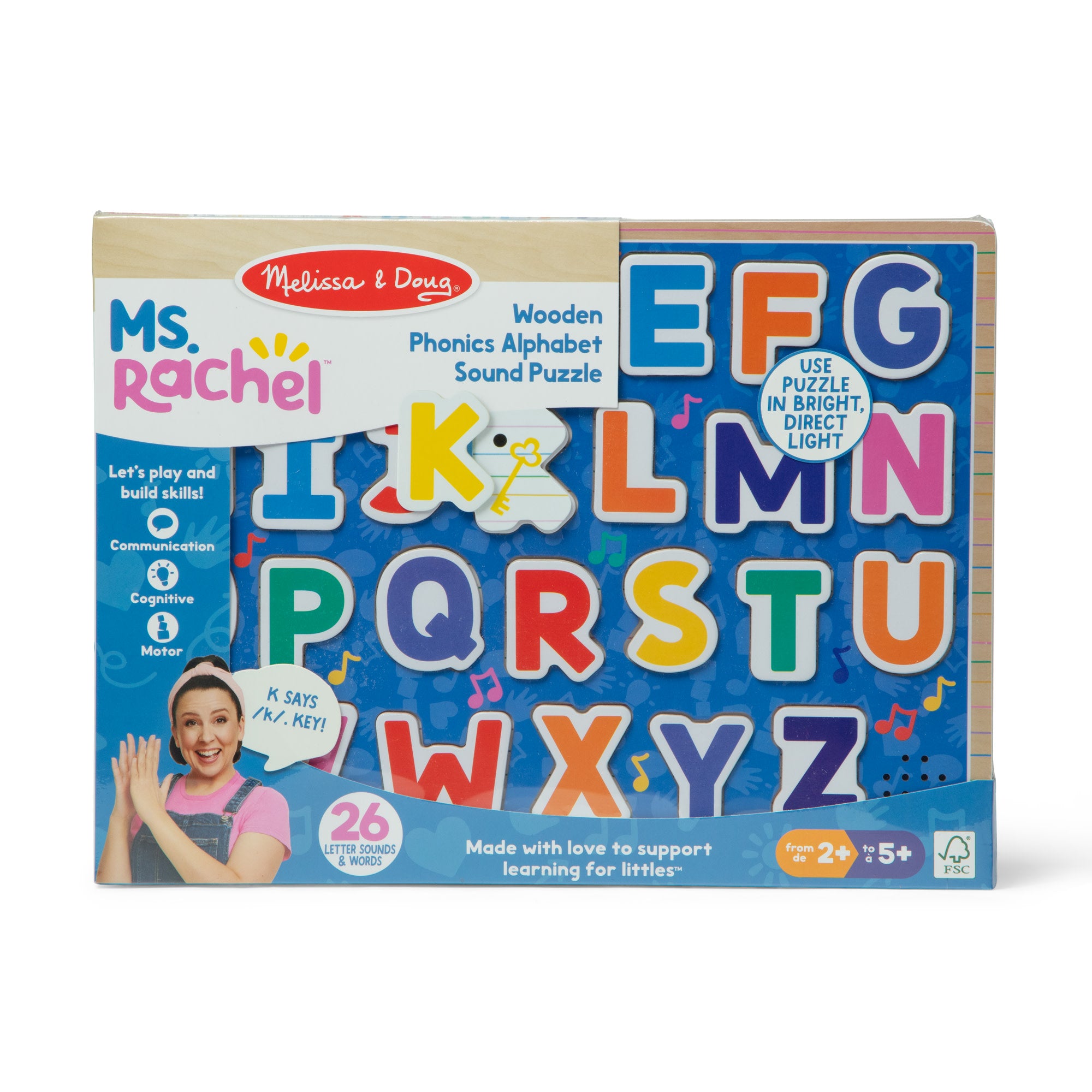 Ms. Rachel™ Wooden Phonics Alphabet Sound Puzzle - 26 Pieces - Image 3